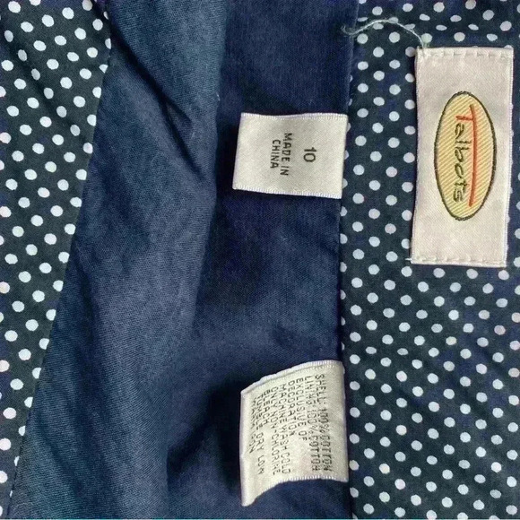 Talbots Eyelet Embroidery Navy,White w/Red Trim SOFT lightweight Cotton SZ-10 - Picture 6 of 8